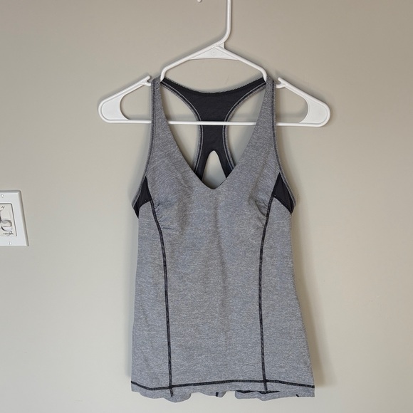 Lululemon Striped Halter Tank Gray and White Striped Size 8 - Picture 1 of 6
